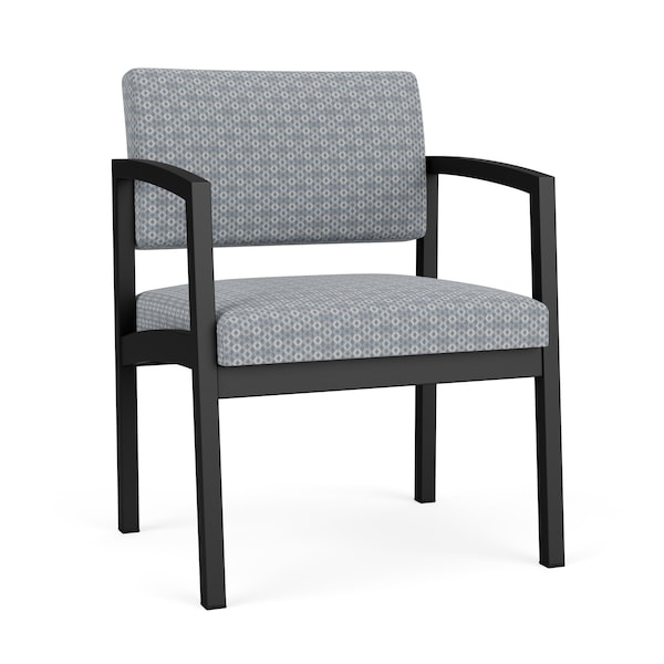 Lesro Lenox Steel Wide Guest Chair Metal Frame, Black, RS Fog Upholstery LS1201 - main